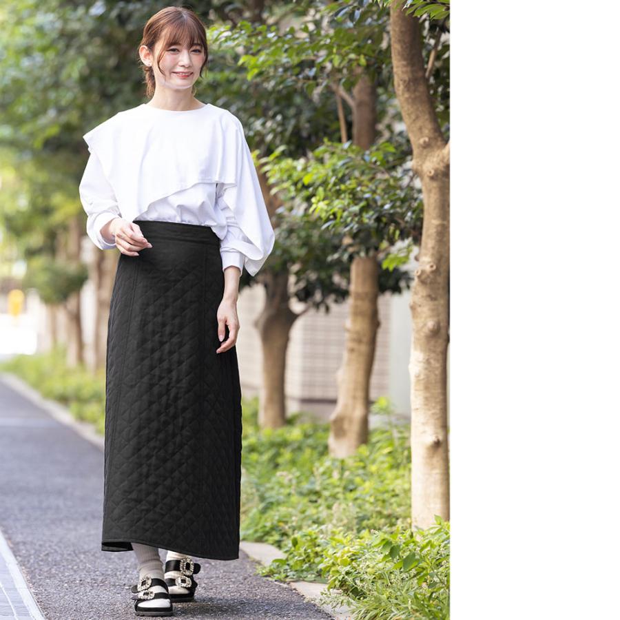 キルティングフレアスカート レディース ロングスカート ボトムス