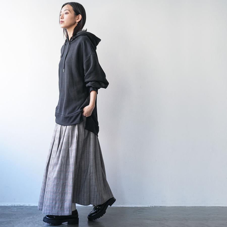 プリーツスカート レディース チェック柄 ロングスカート ロング丈