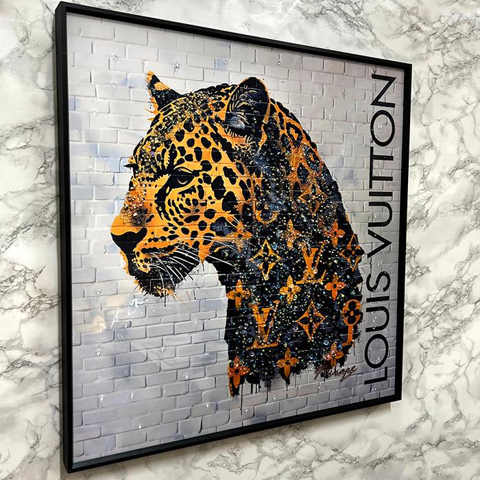 送料無料 クリスタルアートパネル オマージュアートパネル レオパード