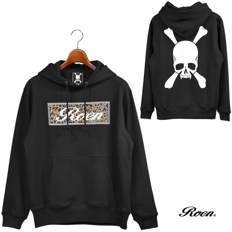 Roen（ロエン） プルパーカー レオパード柄 ボックスロゴ スカル プル