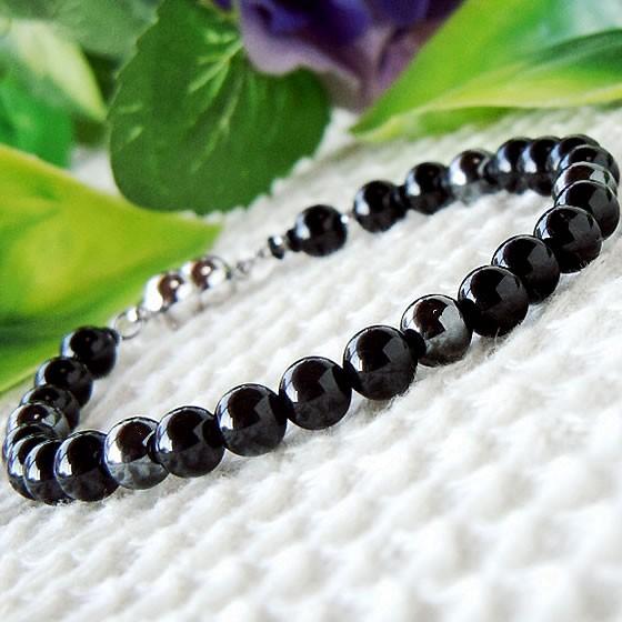 ブラックトルマリン ブレスレット 磁気入り 大玉8mm/16・17・18・19