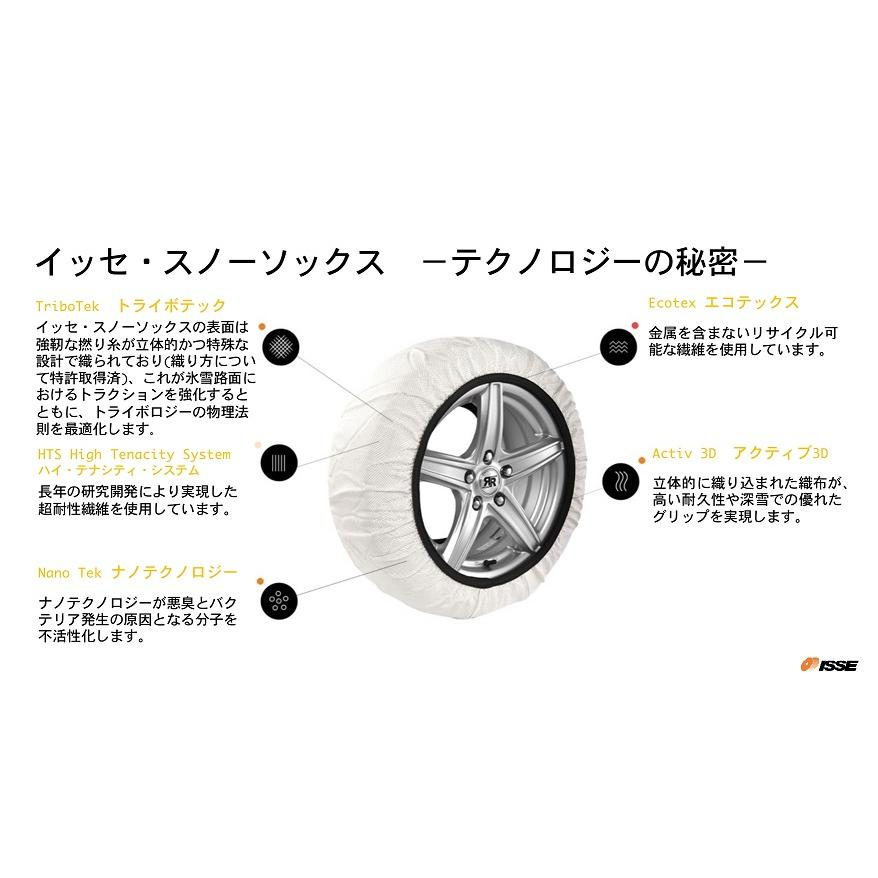 スノーソックス ISSE 布製タイヤチェーン 品番：70 【送料無料】 2本分