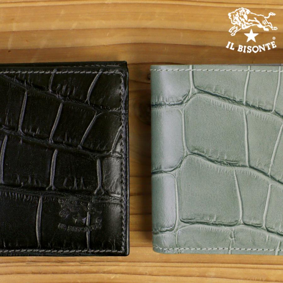IL BISONTE（イルビゾンテ） 財布 二つ折り財布 クロコエンボスド