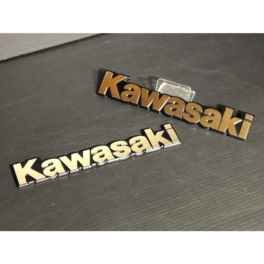 カワサキ（Kawasaki） ☆金属製☆ 純正 タンク エンブレム ゴールド S
