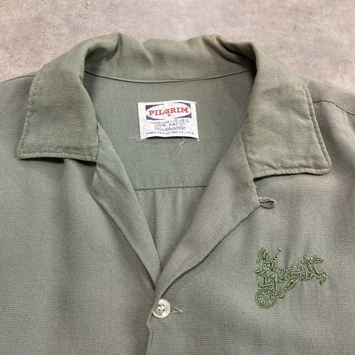 Pilgrim（ピルグリム） 50'S PILGRIM Rayon Open Collar Long Sleeve