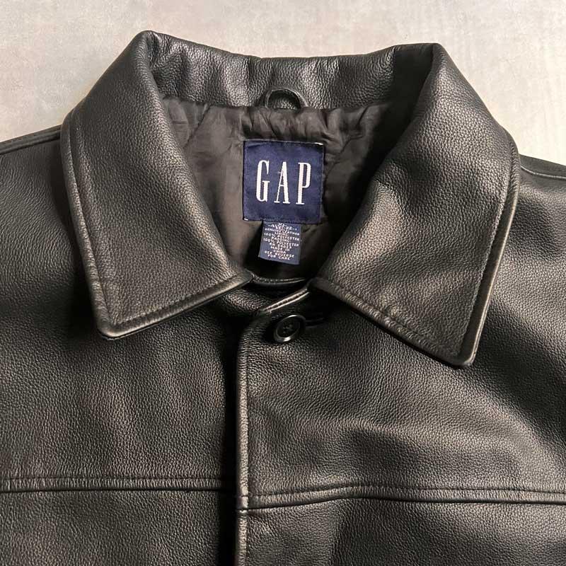 GAP（ギャップ） 90'S GAP Leather Car Coat BLACK/XL 90年代 レザー