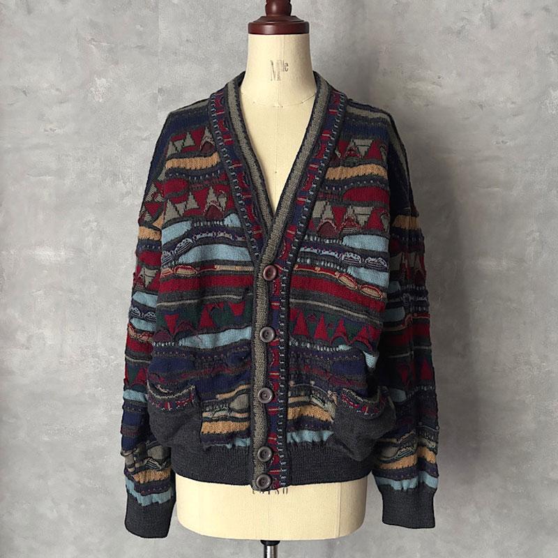 90'S COOGI 3D Knit Cardigan Made in Australia L/MULTI 90年代