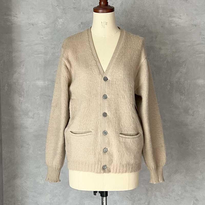 60'S THE BAGGY SHAG by LORD JEFF Mohair Cardigan BEIGE/S 60年代