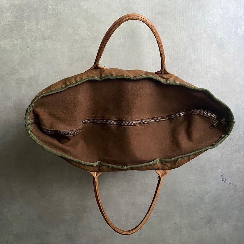 90's L.L BEAN Leather Handle Canvas Tote BAG BROWN/LARGE 90年代