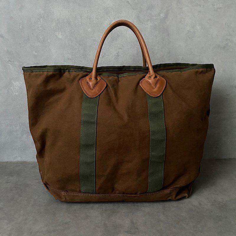 90's L.L BEAN Leather Handle Canvas Tote BAG BROWN/LARGE 90年代