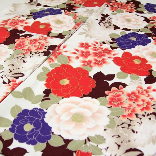 卒業式 袴 レンタル「白地に赤と紫の八重椿にピンク八重桜」 女 袴