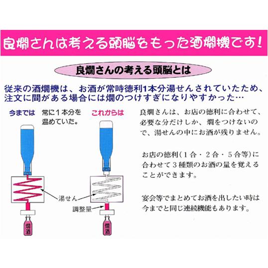 業務用酒燗器 良燗さんRE-1 一升瓶1本立 徳利1本 サンシン 酒燗機 re-1