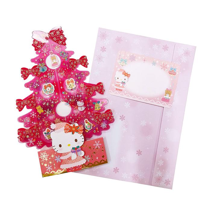 sanrio（サンリオ） ハローキティ クリスマスカード 立体 ピンクの