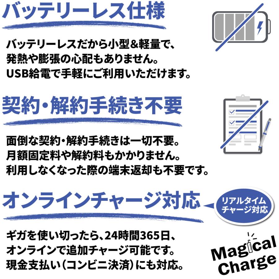 バッテリーレスモバイルルーター】Magical WiFi【105GB／365日有効