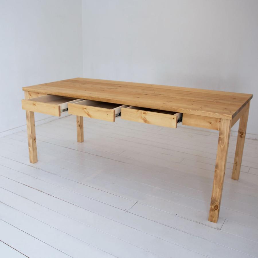 NEALD ダイニングテーブル 引き出し 両側 食卓 単品 幅180 無垢 北欧