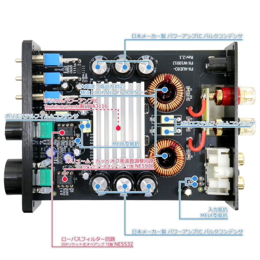 FX AUDIO FX-AUDIO- FX-W1001J[シルバー] TPA3116デジタルアンプIC