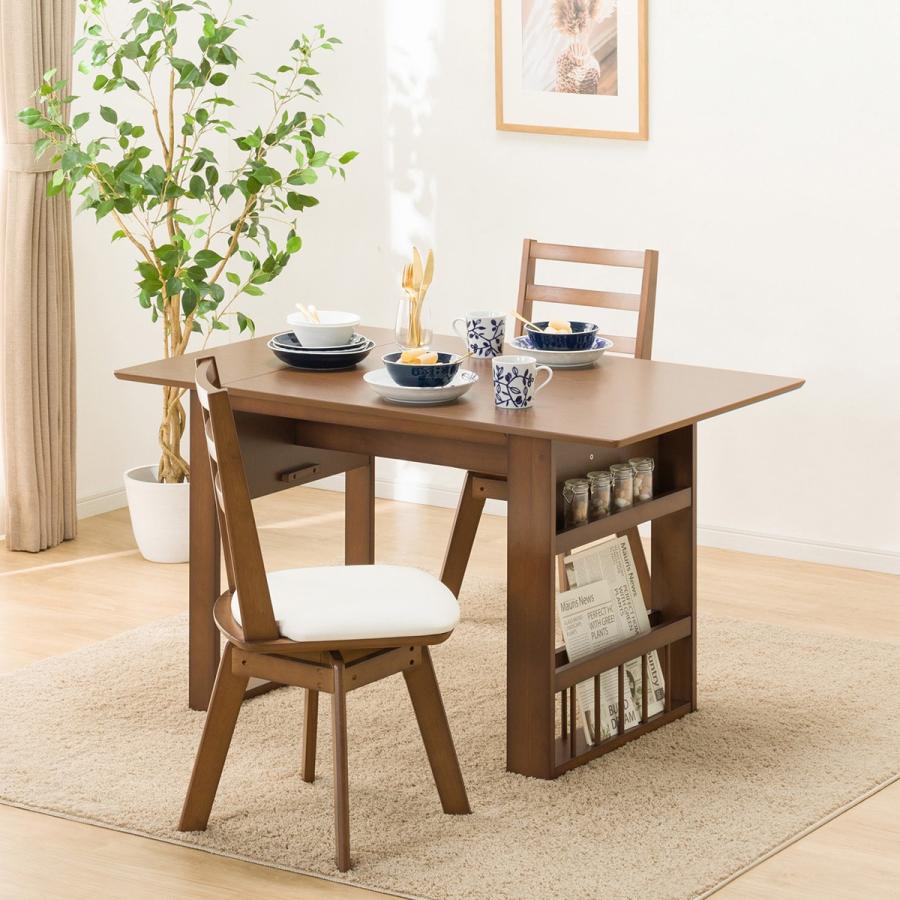 ニトリ（NITORI） 幅94(伸長時120) 伸長式ダイニングテーブル3点セット