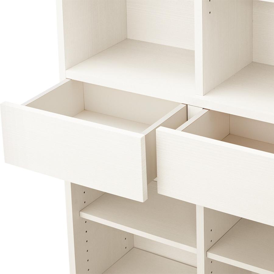 ニトリ（NITORI） オープン本棚(80 BS008 WW) 引き出し付き 書棚