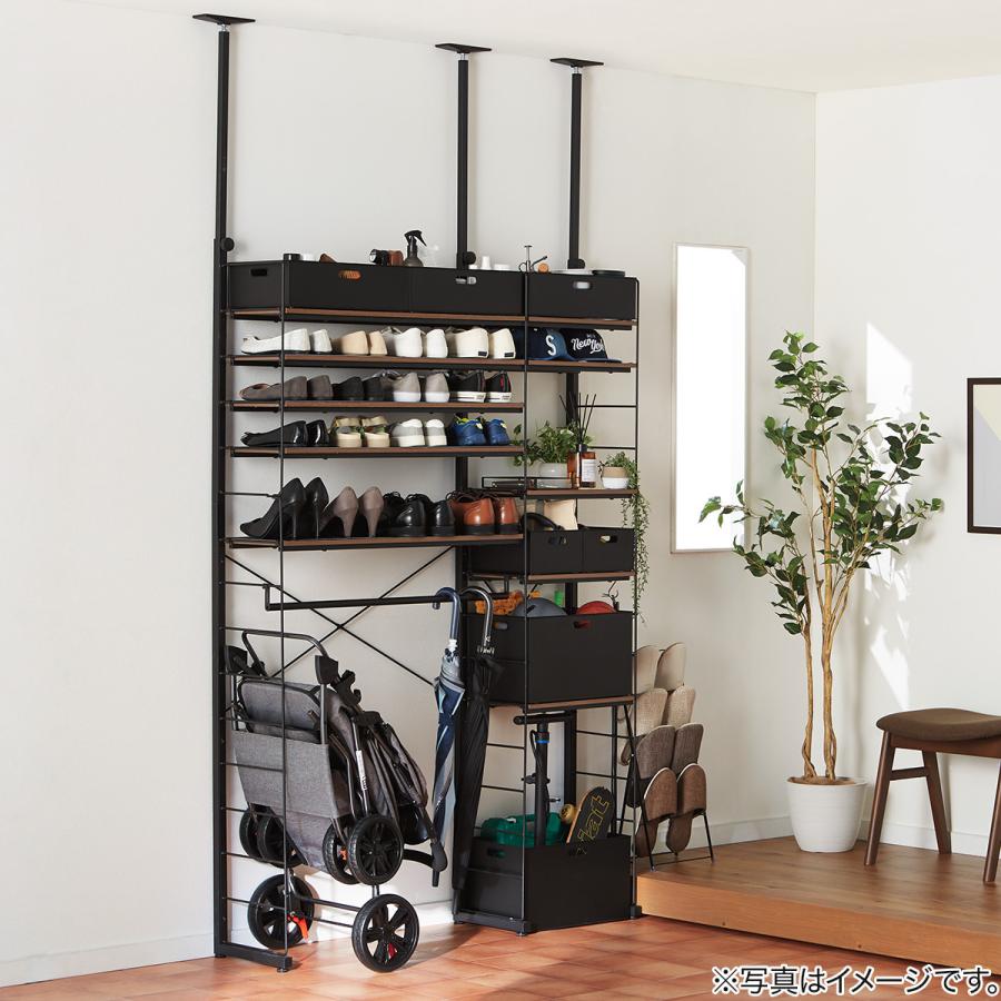 ニトリ（NITORI） 突っ張り壁面収納Nポルダ(幅80cm ミドルブラウン