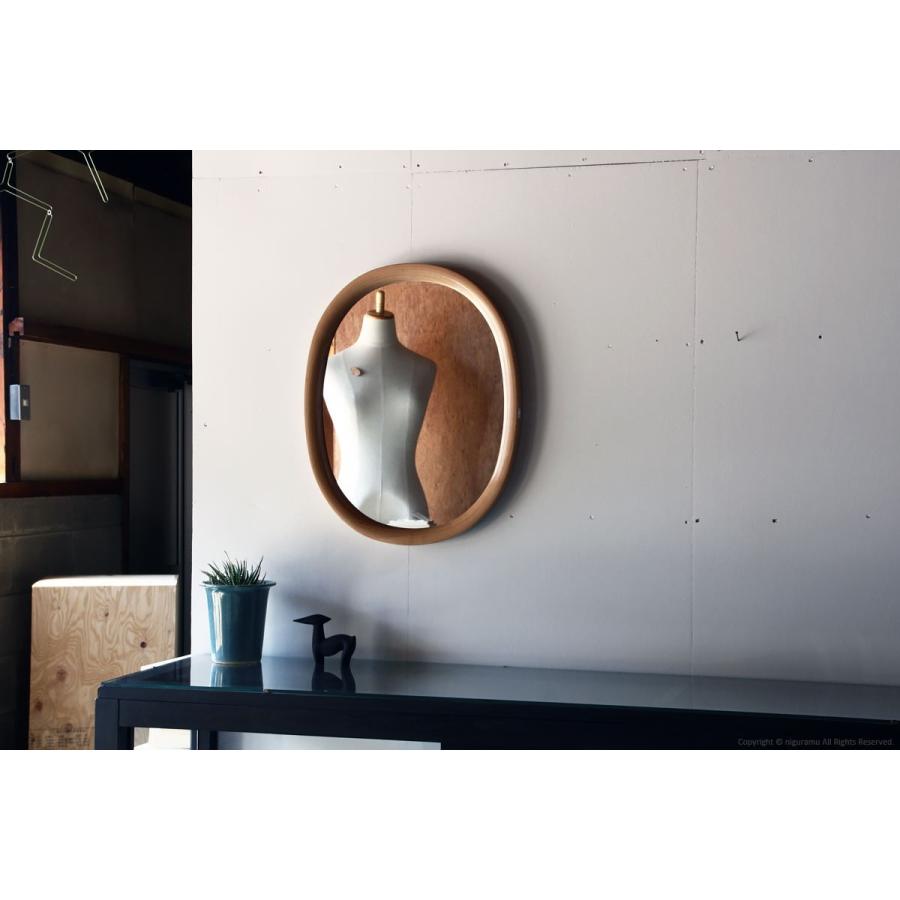 曲木鏡（ウォールミラー） 小判型, 小 / 木地色 [鏡以外との同梱不可