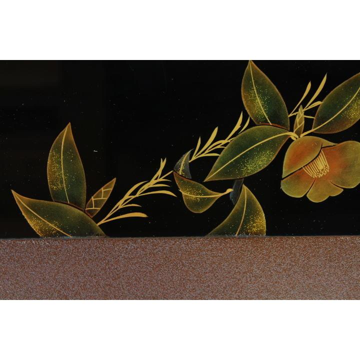 輪島塗 乾漆椿蒔絵蒔絵 座卓 (座敷机) □浜高悦郎 : 西川美術ショップ