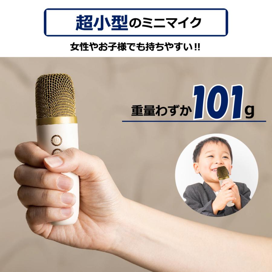 Smaly（スマリー） 2024新型 ミニ カラオケセット マイク2本付き 小型