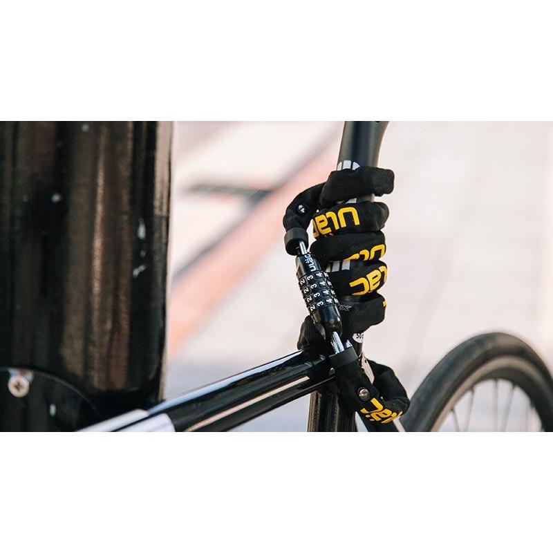 自転車 鍵チェーン 暗証番号 傷つき防止 ダイヤルロック 120cm