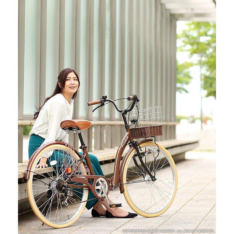 GRAPHIS（グラフィス） 折りたたみ自転車 26インチ カゴ ライト 鍵 6段