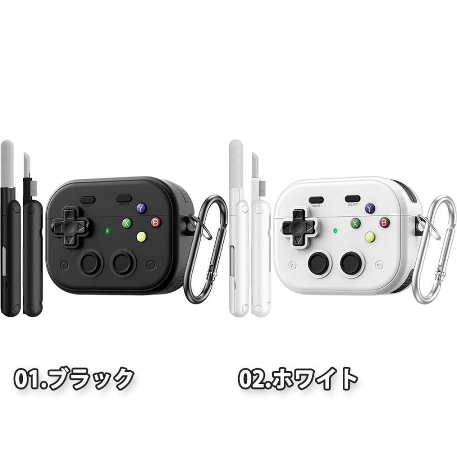 AirPods Pro3 ケース ゲーム コントローラー風 カラビナ付き