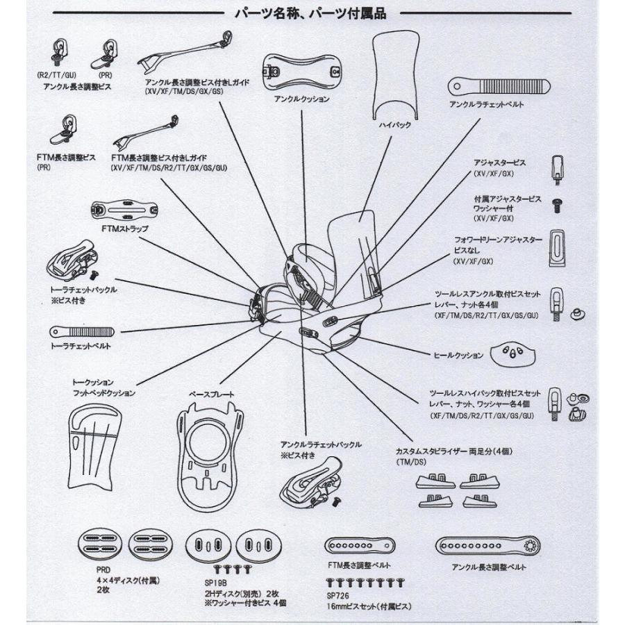 FLUX パーツ 16mm センターディスク取り付けビスセット ビンディング