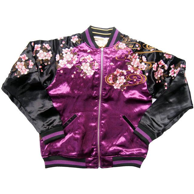 抜刀娘 スカジャン 妃那×凛 sj 刺繍 リバーシブル”桜” 和柄 スーベニア