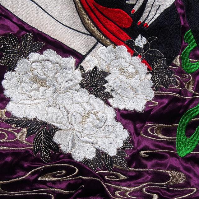 抜刀娘 スカジャン メンズ レディース 妃那 木枯らし 刺繍