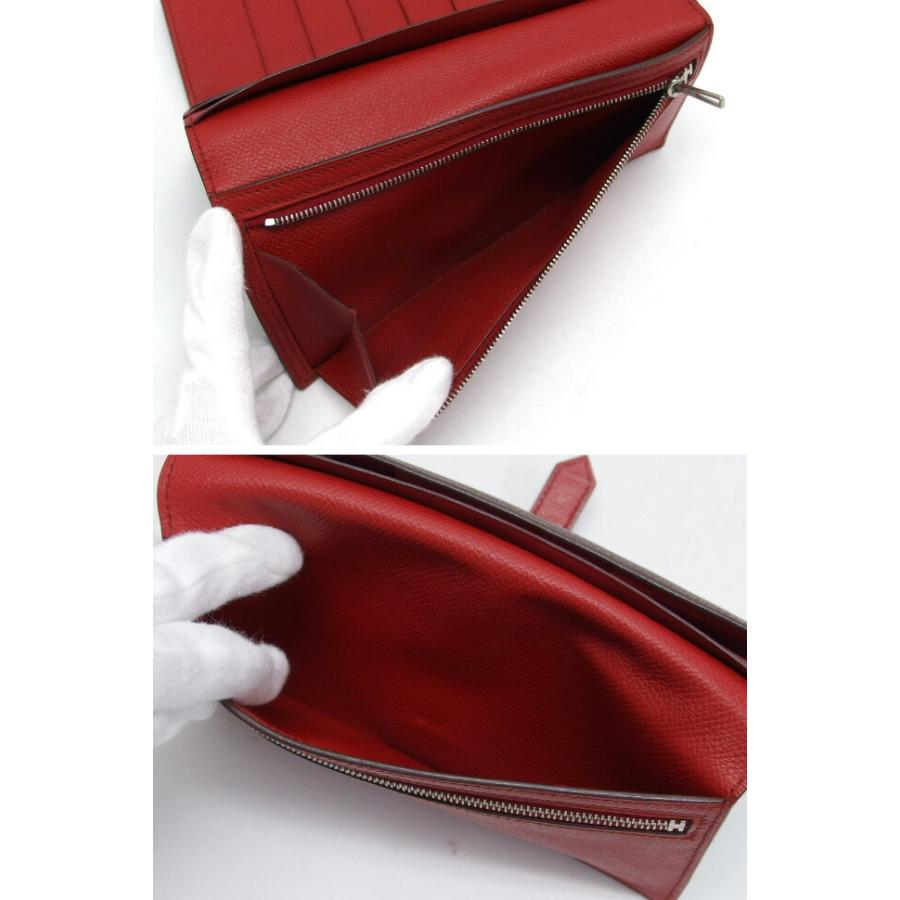 エルメス ベアン デュプリ 三つ折り長財布 ダークブラウン[訳あり