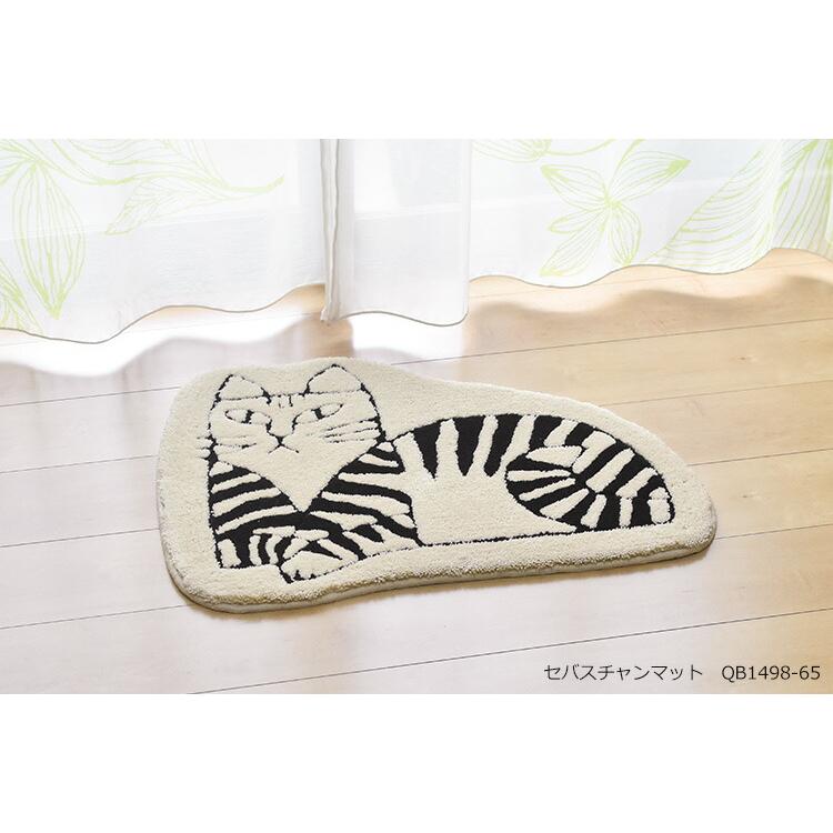 アスワン 玄関マット スッシー・セバスチャン 変形 リサラーソン 猫 赤