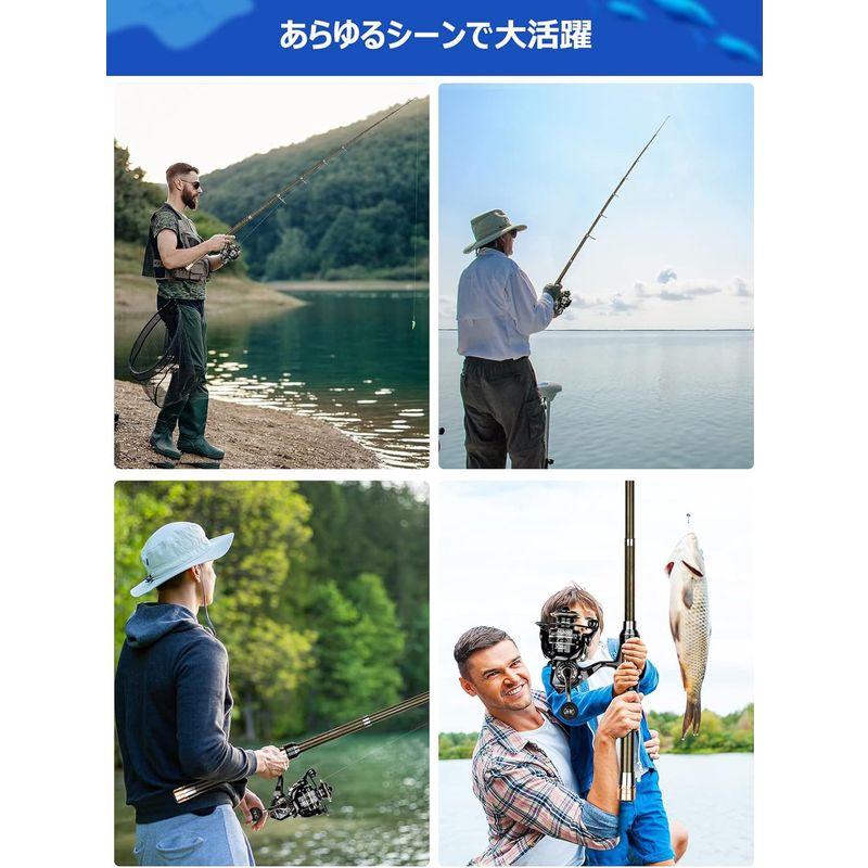 DuoGolden 釣竿セット リールセット 2.1m炭素伸縮投げ竿 初心者用 釣り
