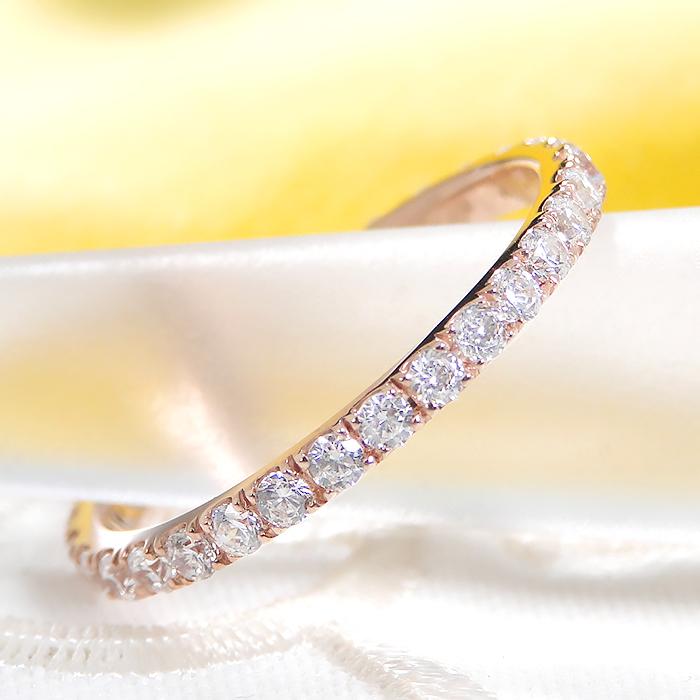 K18 WG PG YG Pt900 0.50ct ダイヤモンド フルエタニティ リング 0.5ct