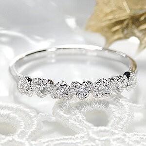 ダイヤモンド リング ハート エタニティ ミル打ち 10k 10金 ダイヤ