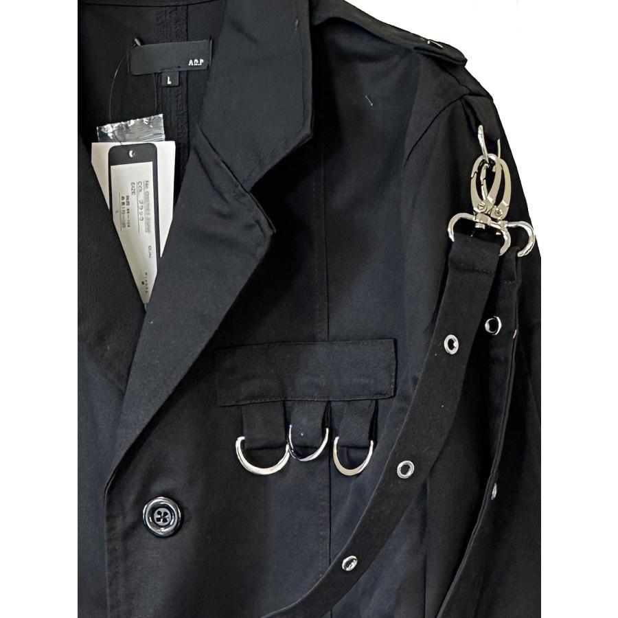 送料無料】ロングコート トレンチ メンズ ヴィジュアル系 ボンテージ