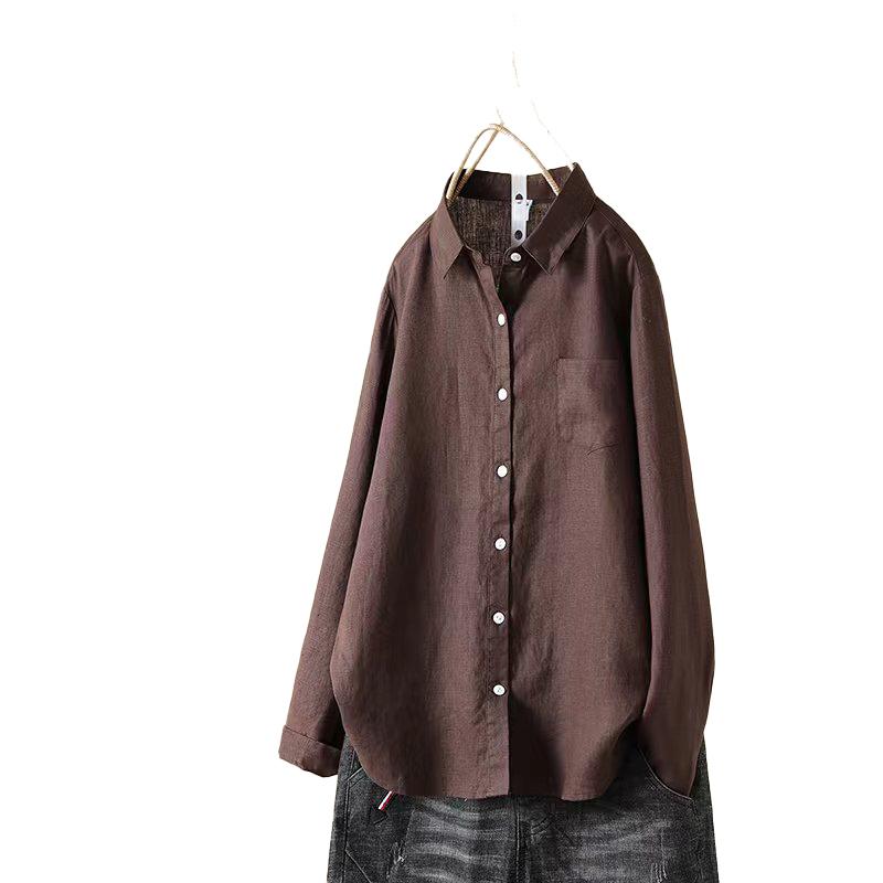 リネンシャツ リネン100％ シャツ ブラウス レディース トップス