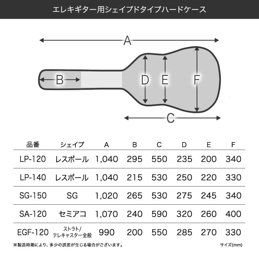 レスポールタイプエレキギター用ハードケース LP-140〔ギターケース