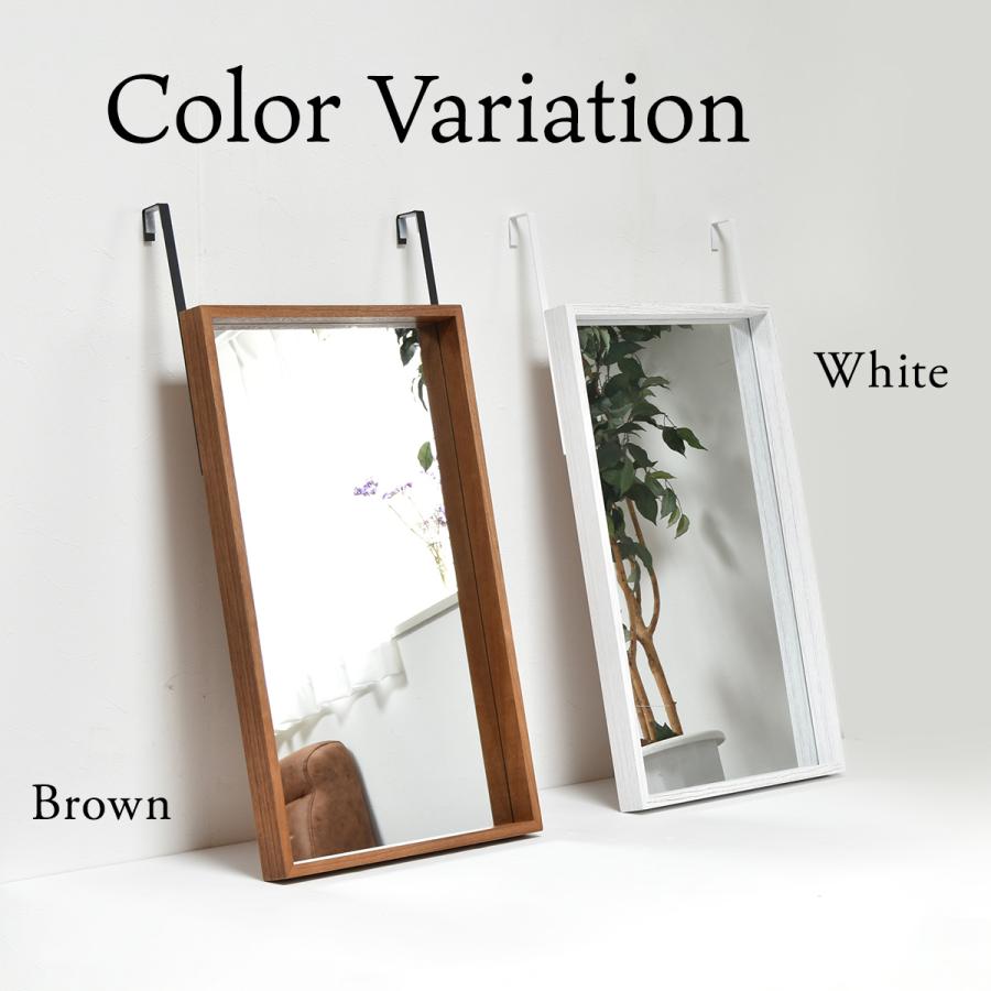 壁掛け ミラー 吊りミラー おしゃれ 収納 付き ウォールミラー 鏡50