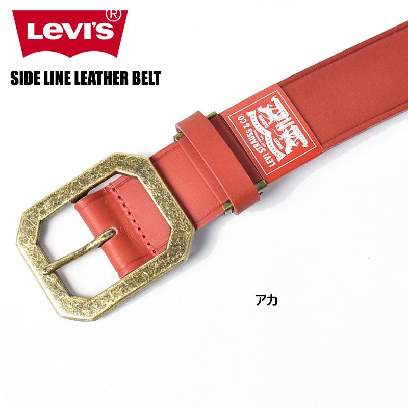 Levi's（リーバイス） サイドライン レザーベルト ゴールドバックル