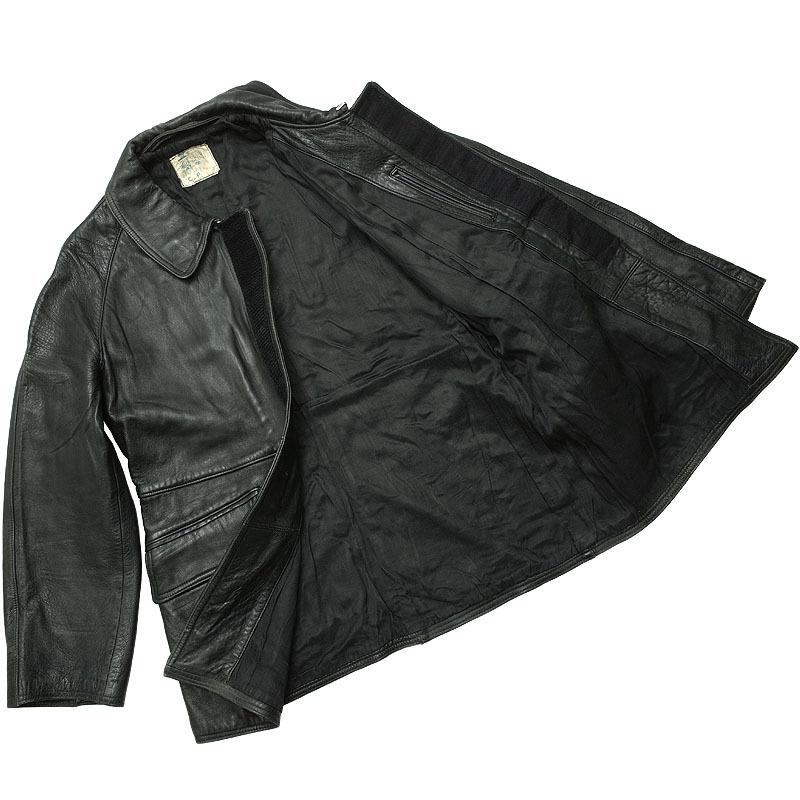 フランス軍 ファイヤーマン レザーコート ブラック USED JC143UN 実物