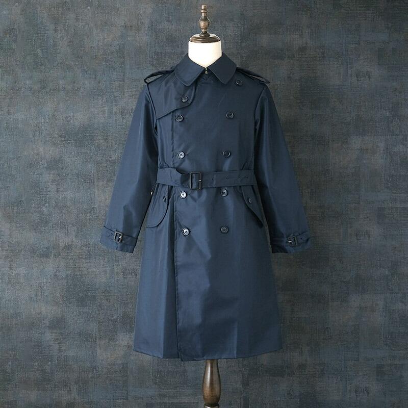 イタリア軍 ナイロン トレンチコート ネイビー デッドストック JR039NN