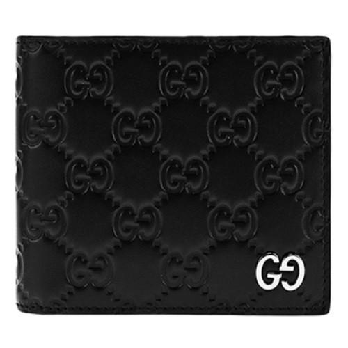 GUCCI（グッチ） 二つ折り財布 メンズ グッチシマ ブラック 473922