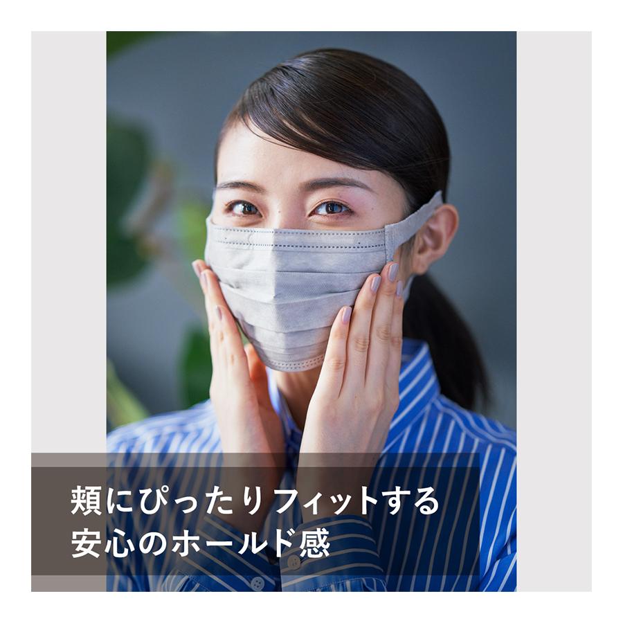 不織布マスク ハイパーブロックマスク エリカラ グレー 小さめサイズ