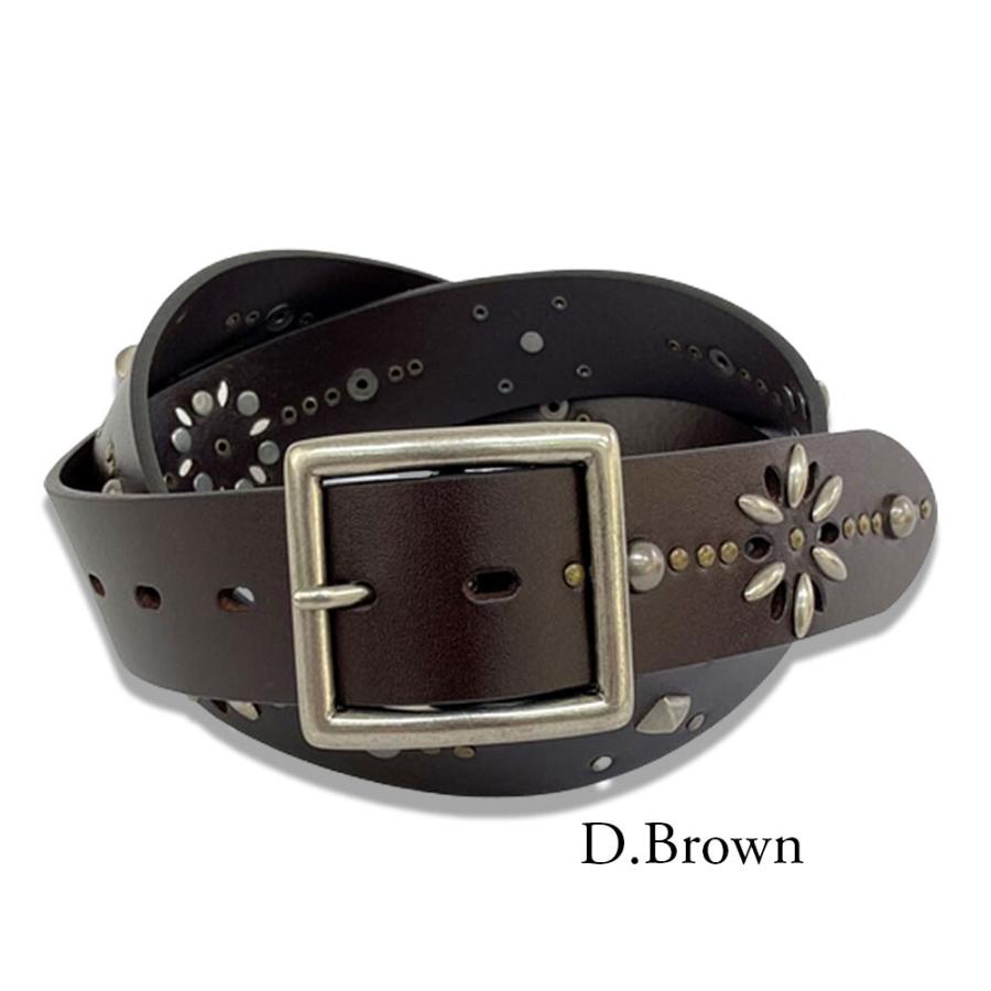 爆買 フラワースタッズ ギャリソンベルト 40mm 本革 レザーベルト 牛革