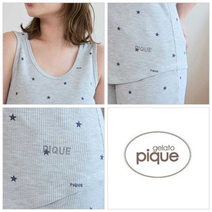gelato pique（ジェラートピケ） SALE30%OFF 星柄ワッフルタンクトップ
