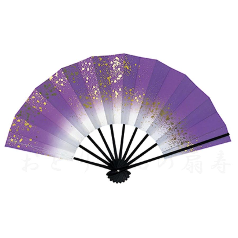 舞扇子 銀河 黒塗 紫 京扇子 箱なし : おどり用品の扇寿 Yahoo!店