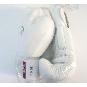 新TWINS ツインズ 本革製キックボクシング グローブ 白 16オンス 16oz